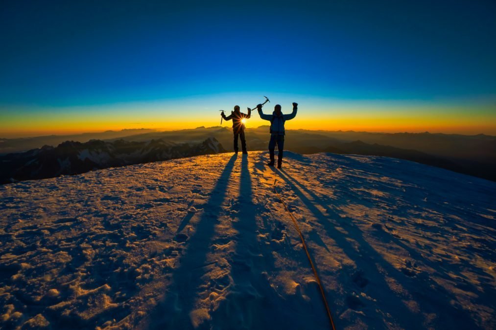 Mont Blanc 4810 m,  zum höchsten Berg der Alpen über den Normalweg