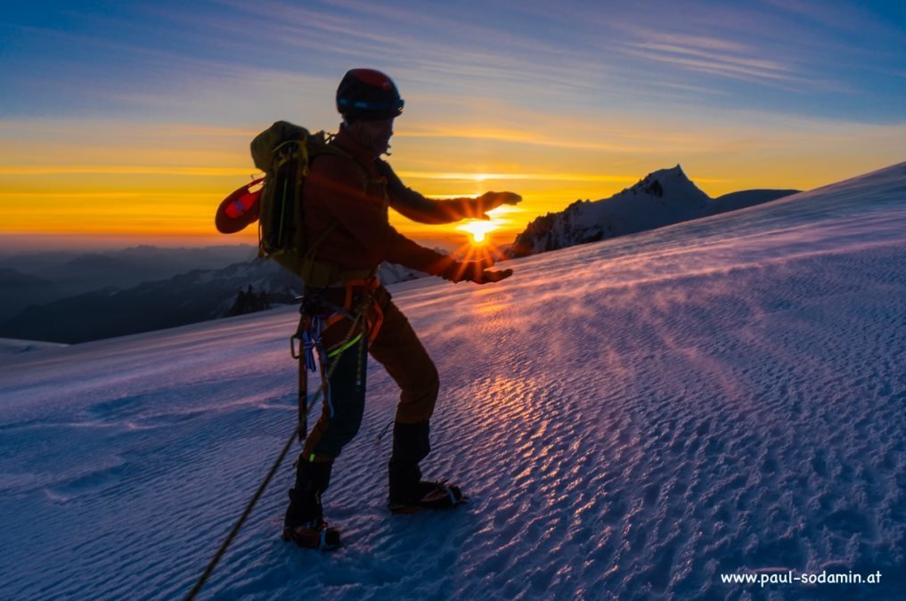 Auf den höchsten Berg der Alpen, von Italien: Aig. Grises Route auf den Mont Blanc 4810 m