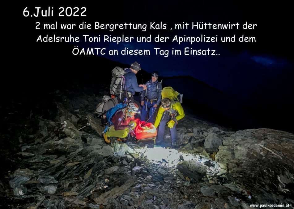 Bergrettung Kals, am 6.Juli 2022  „Großglocker Bergung  mal 2 “  mit der Alpin Polizei und dem ÖAMTC und der Bergrettung Kals