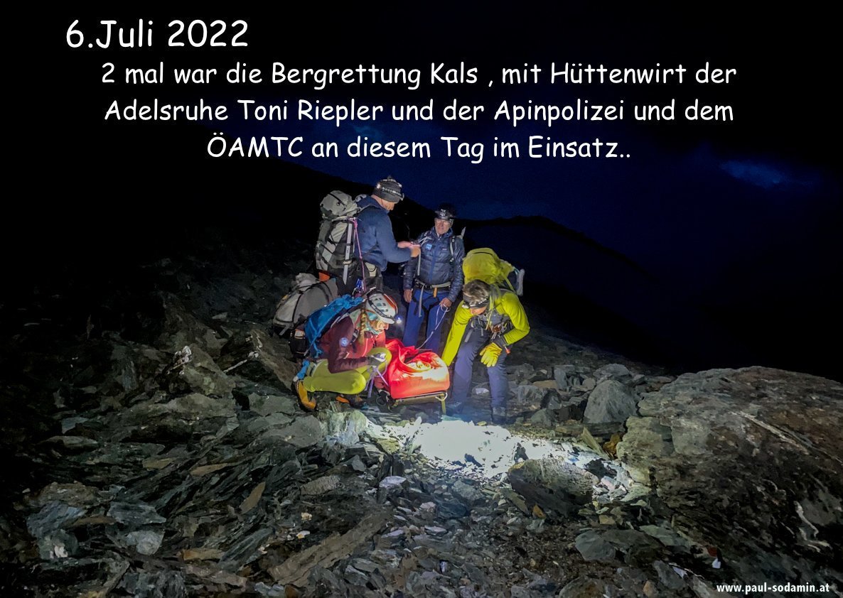 Bergrettung Kals, am 6.Juli 2022  „Großglocker Bergung  mal 2 “  mit der Alpin Polizei und dem ÖAMTC und der Bergrettung Kals
