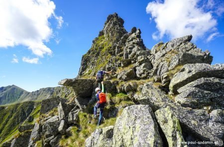 Der Gamskögelgrat (UIAA 4-) in den Niederen Tauern.11