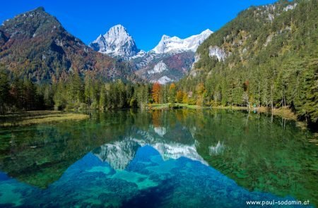 Herbst am Schiederweiher von der Vogelperspektive