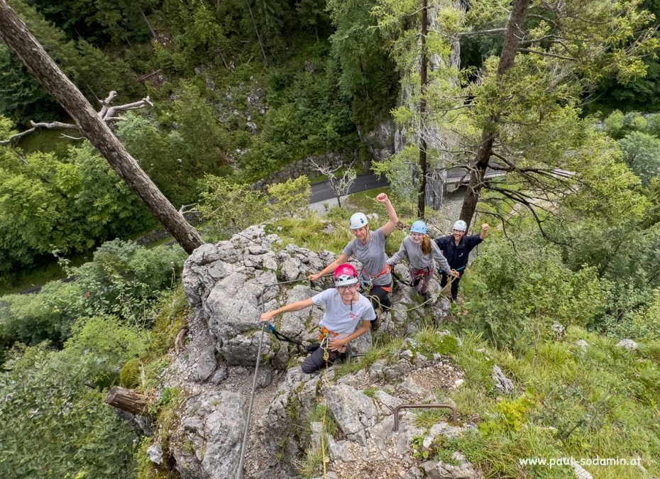 Klettersteig in Johnsbachtal im Nationalpark Gesäuse