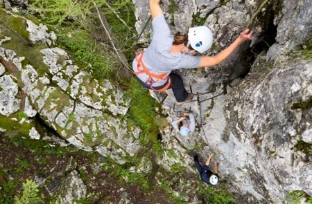 Klettersteig in Johnsbachtal im Nationalpark Gesäuse. 8