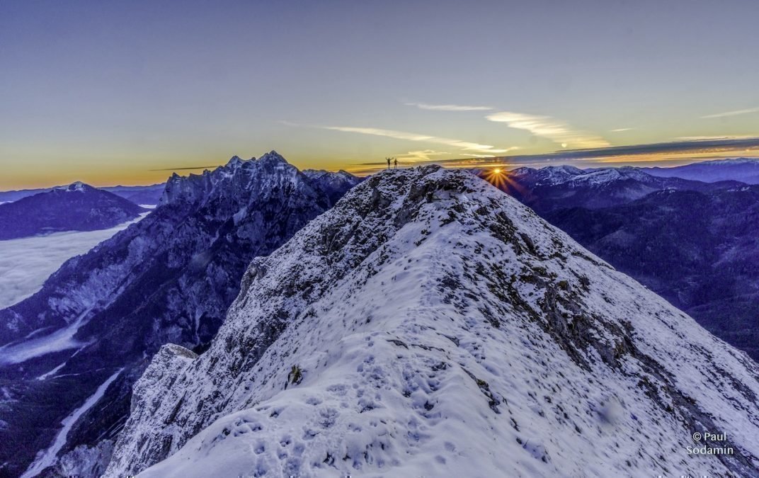 Pfarrmauer im Gesäuse bei Sonnenaufgang