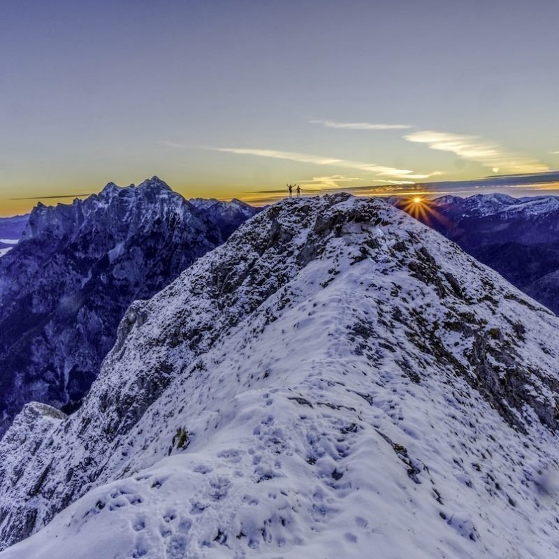 Pfarrmauer im Gesäuse bei Sonnenaufgang