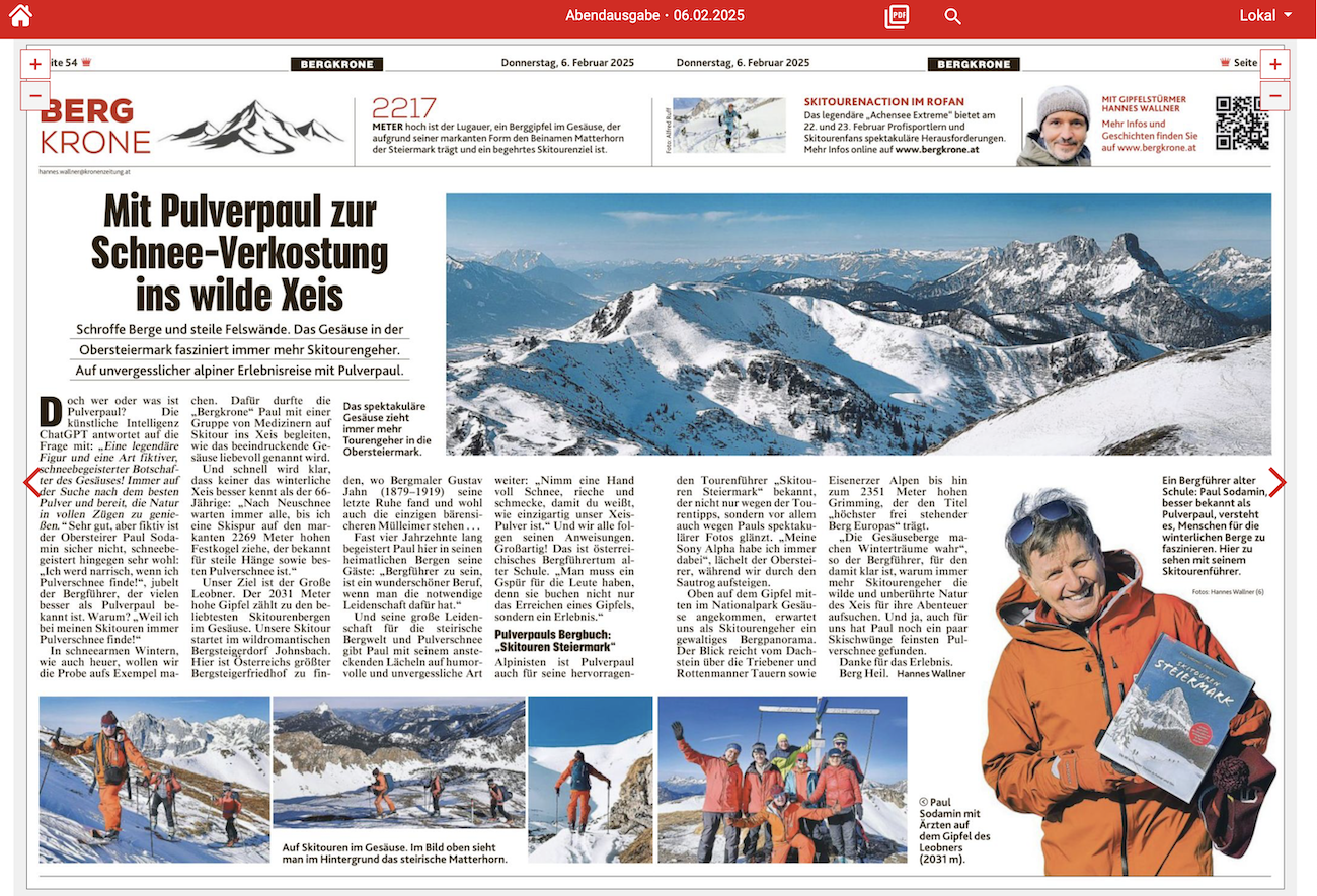 Mit Pulverpaul zur Schnee-Verkostung ins wilde Xeis